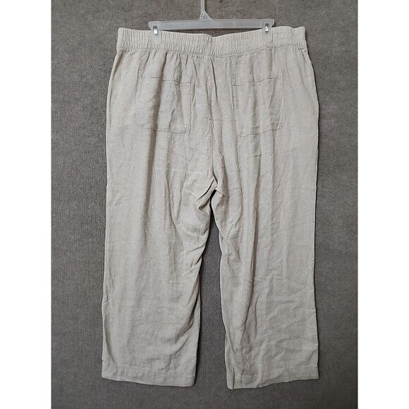 Old Navy Linen-Blend Wide-Leg Pants Womens 2X Natural Elastic Waist Beach NEW - Picture 7 of 11